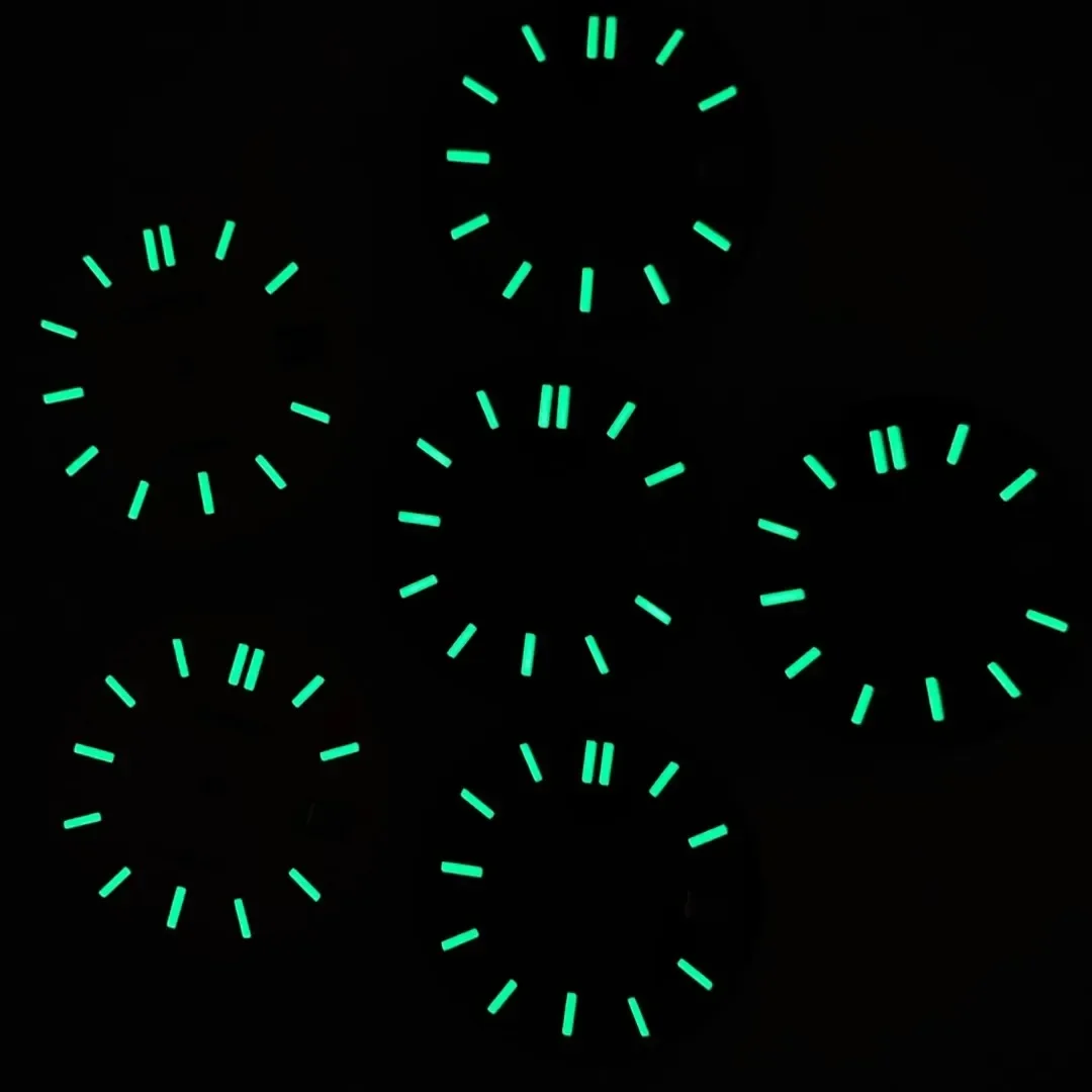 Brown 30.3mm Watch Dial Green Luminous for Modified Nautilus Watch for NH35 NH36 NH38 NH38 NH70 Automatic Watch Movement No Logo