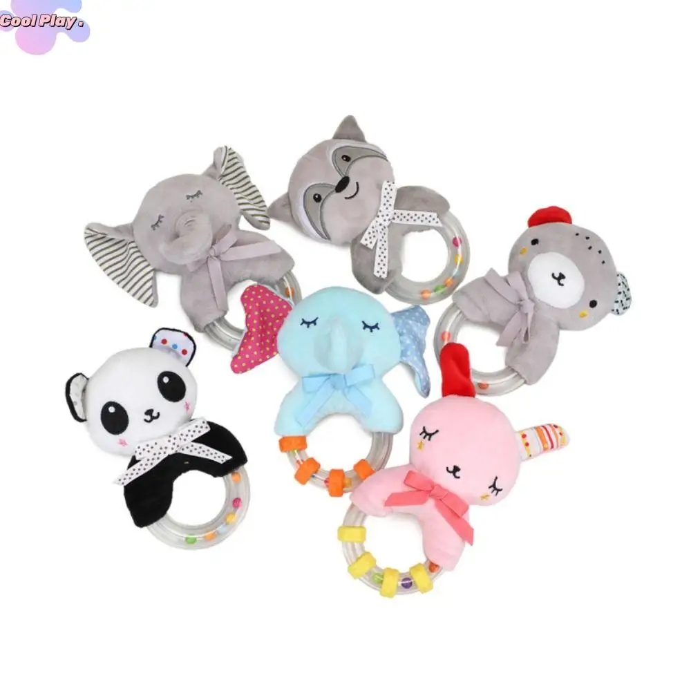 

Development Cartoon Animal Hand Bell Early Education Plush Infant Toys Handle Bell Plushies Doll Rabbit