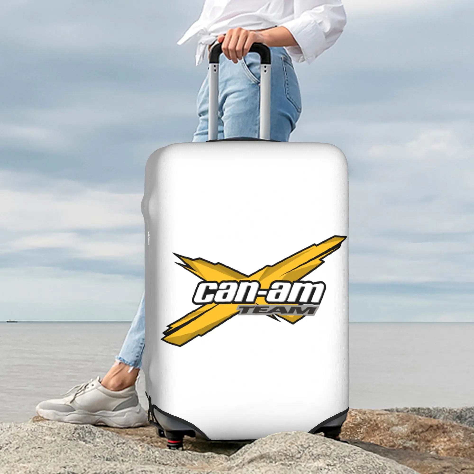 Custom Can Am Suitcase Cover Elastic BRP Motorcycle Luggage Protective Covers for 18-32 inch