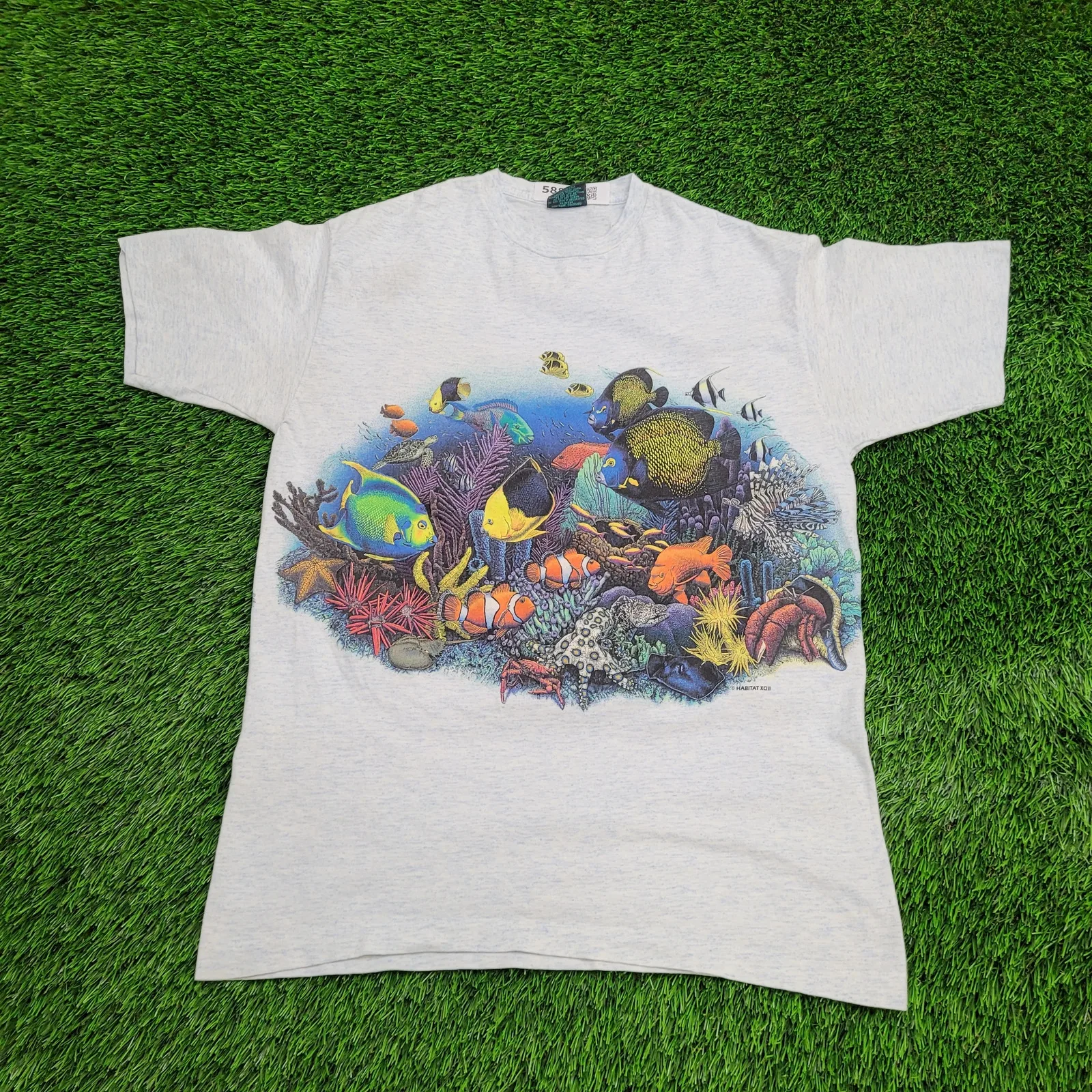 Винтажная Футболка 1993 с длинным или коротким рукавом, морская рыба
