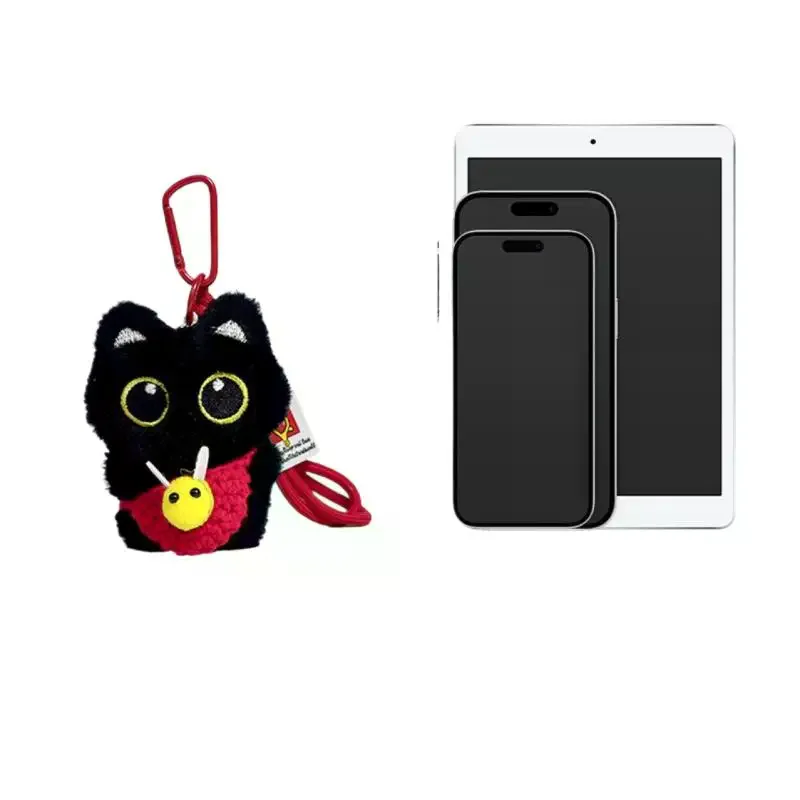 

Мультяшный котенок, милый автомобильный брелок для ключей, черный кот, плюшевая игрушка, брелок для ключей, украшение для рюкзака, подвески, аксессуары для сумки