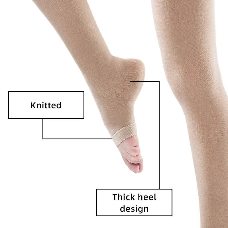 Hh Open Toe 15-21mmHg Medical Compression Pantyhose Stockings for Varicose Veins Class 1 Women Pressure Tights Socks Plus Size