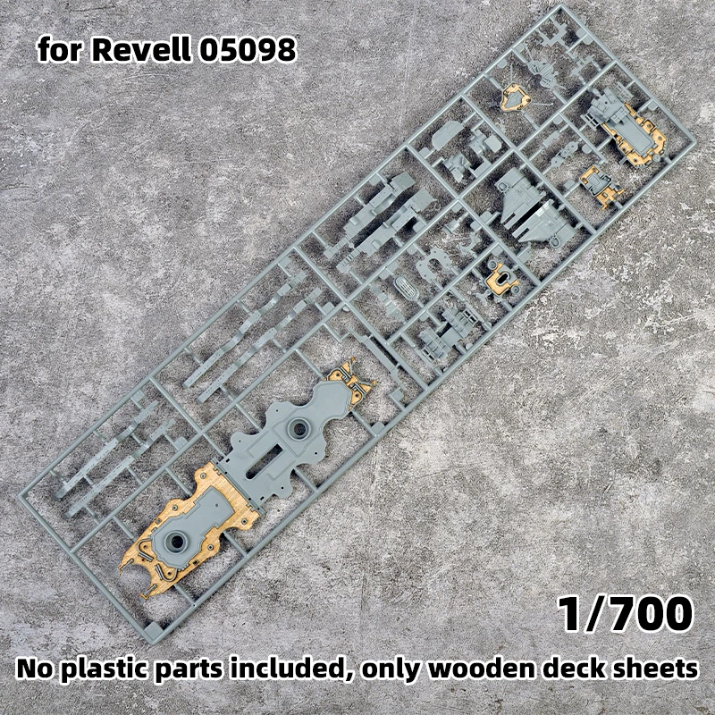 Modell-Upgrade-Teile Lasergeschnittene Holzdeckplatte mit selbstklebender Ankerkette für 05098 Revell KM Bismarck 1/700 – Detail 1
