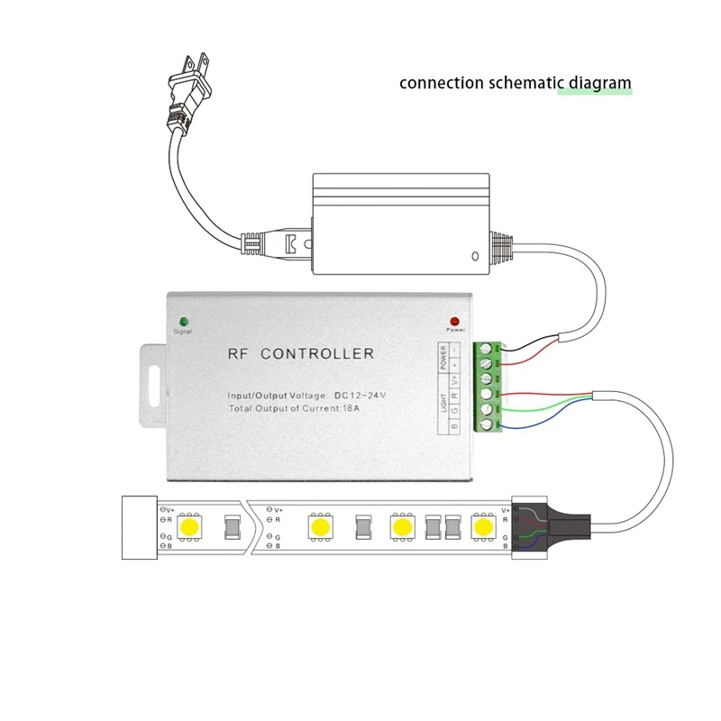 12A LED Controller 4 Key RGB Controller Wireless RF Module Dimmer Dimming System For RGB Strip Light DC12-24V