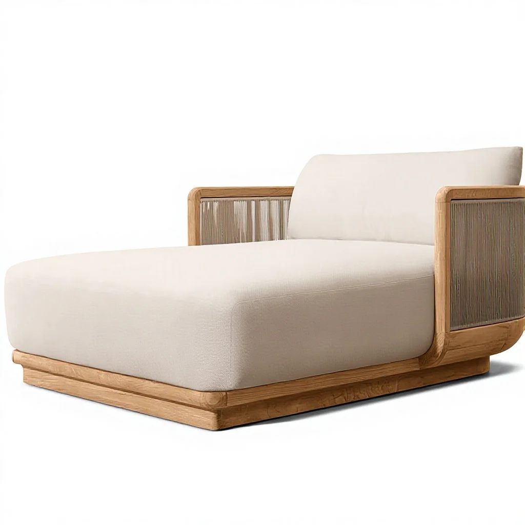 

Modern luxury handmade solid wood outdoor lounge chair teak garden lounge chair