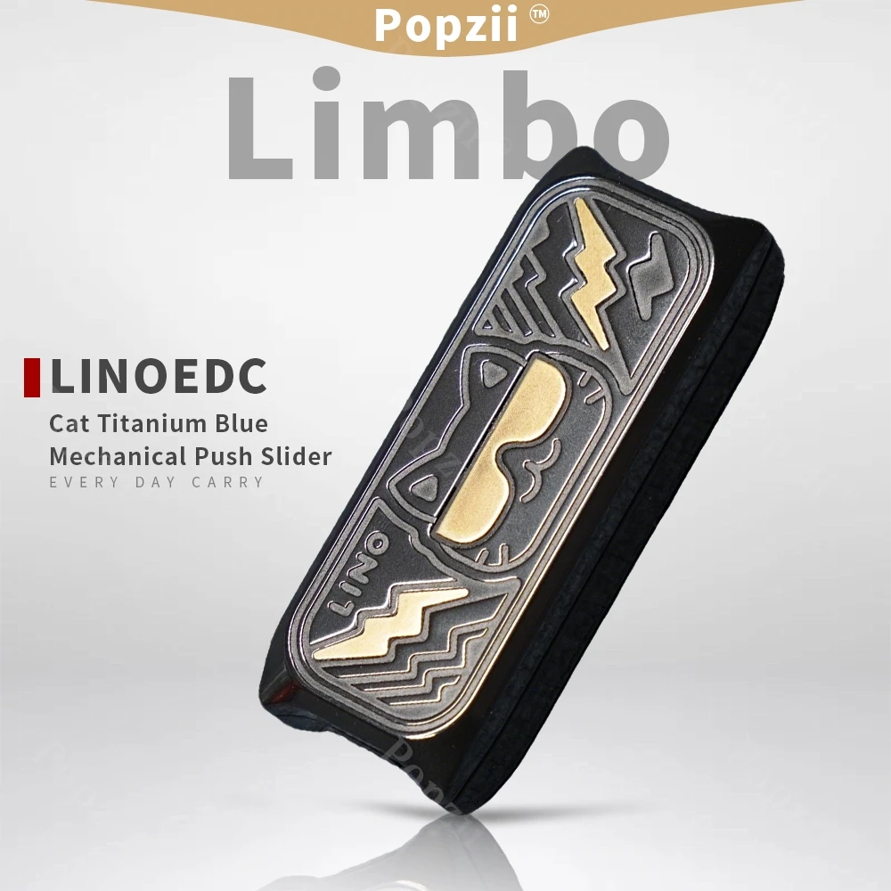

LINO EDC Limbo Cat Titanium Blue Механический слайдер для снятия стресса Офисные гаджеты для снятия стресса Сенсорная игрушка для взрослых Крутой гаджет Игрушки для тревоги