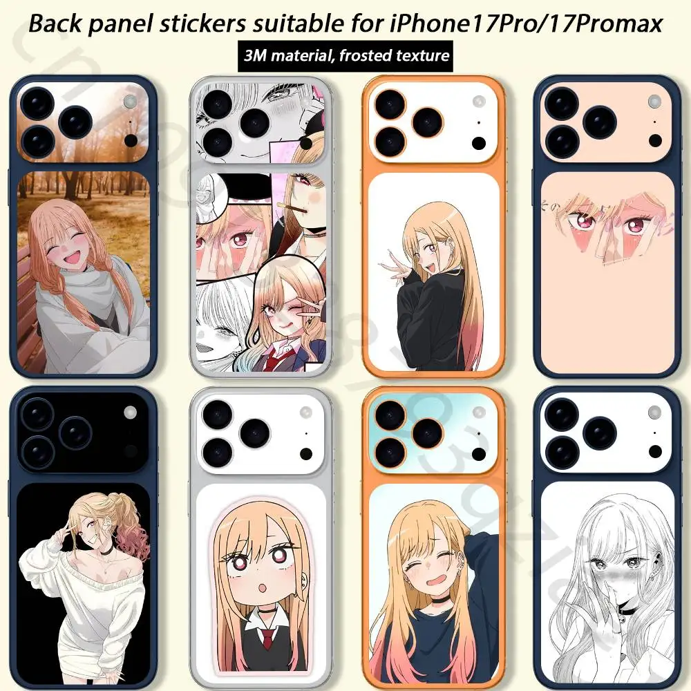 

K-Kitagawa Marin For iPhone 17 pro Max 17 pro Full Cover Decal Skin Wrap 3D Colorful Rear Protective Sticker Film