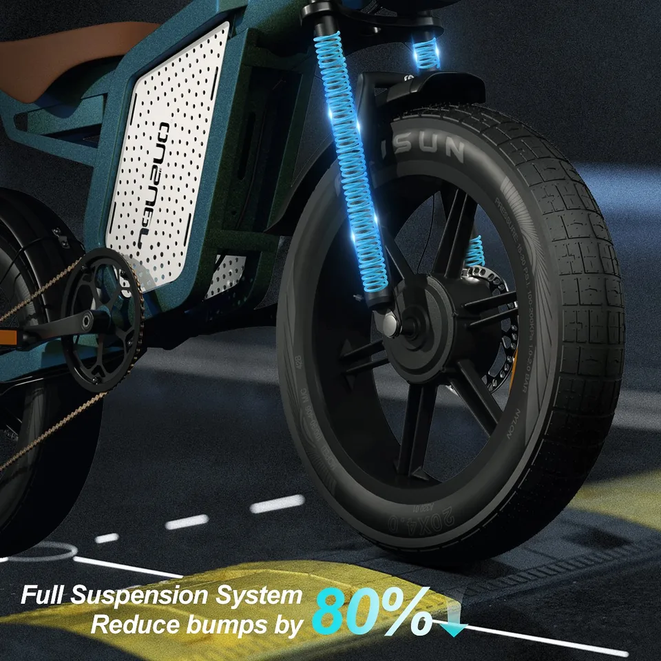 1500w Peak Dual Motor Electric Bike 20" Fat Tire All-terrain E-bike 48v 23ah image 4