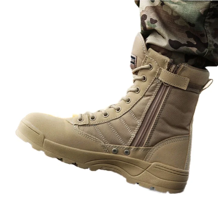 Homens verão tático exército combate botas, sapatos de escalada ao ar livre, alta ajuda, combate no deserto, SWAT, genuíno, fãs do exército, 2024