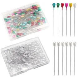 300Pcs Extra Long Pearl Head Pin Straight Sewing Pins for Corsage Dressmaking Florists Sewing Pins with Plastic Box