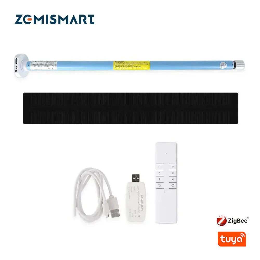 

Zemismart Smart Electric Tubular Motor Rechargable Blind Motor for 28mm Tube with WiFi USB Dongle Tuya Zigbee Alexa Google Home