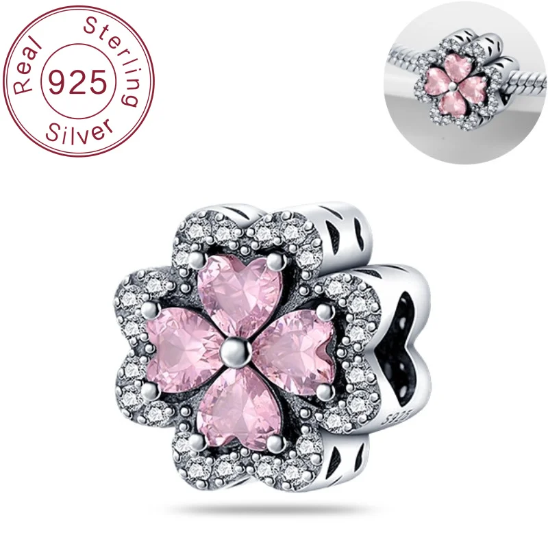 

Модные подвески 2025 года: браслет с оригинальным кулоном в форме сердца и клевера из серебра 925 пробы, украшение для самостоятельного изготовления, подарок