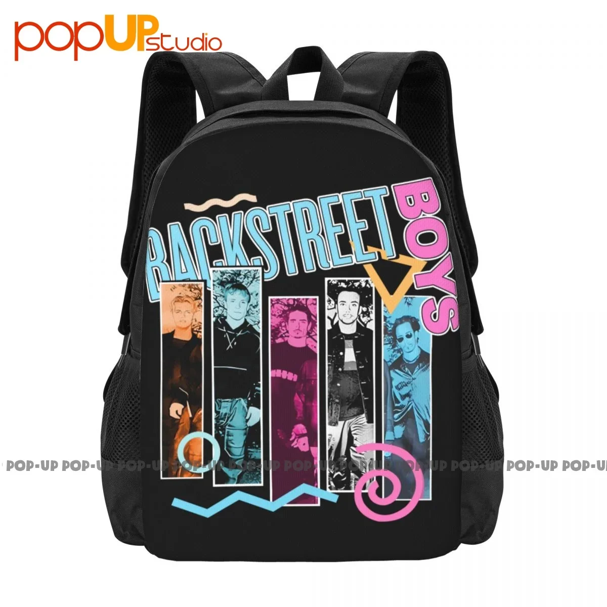 

Backstreet Boys 90S Bar Photos Backpack Large Capacity School Shoe Bag Shopping Bag Riding Backpack