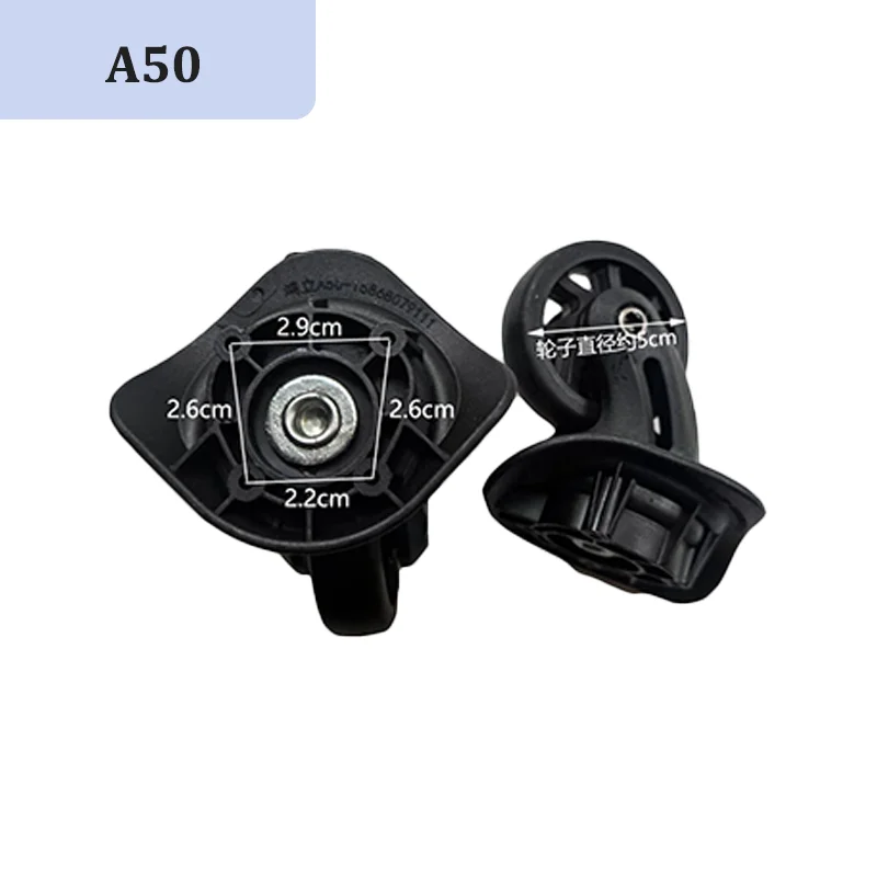 For HOLI A50  Universal Suitcase Replacement Wheels 360 Degree Rotation Quiet Rolling Anti Slip Shockproof Luggage Trolley