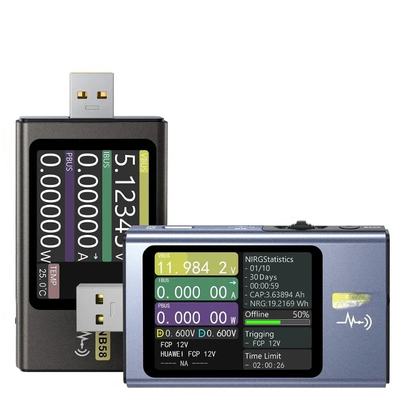 

FNB58 USB Tester Voltmeter Ammeter TYPE-C Fast Charge Detection Trigger Capacity Measurement Ripple Measurement