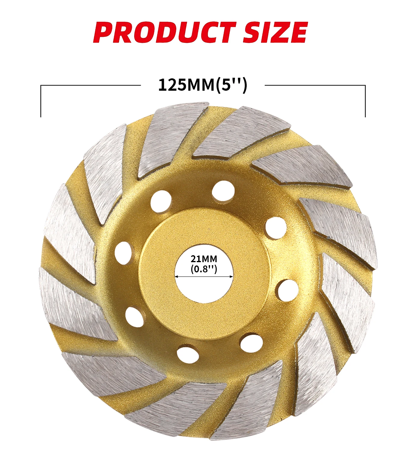 125mm 5inch Cup Diamond Segment Grinding Disc Abrasive Wheels For Concrete Marble Terrazzo Polishing Cutting Tools Accessories