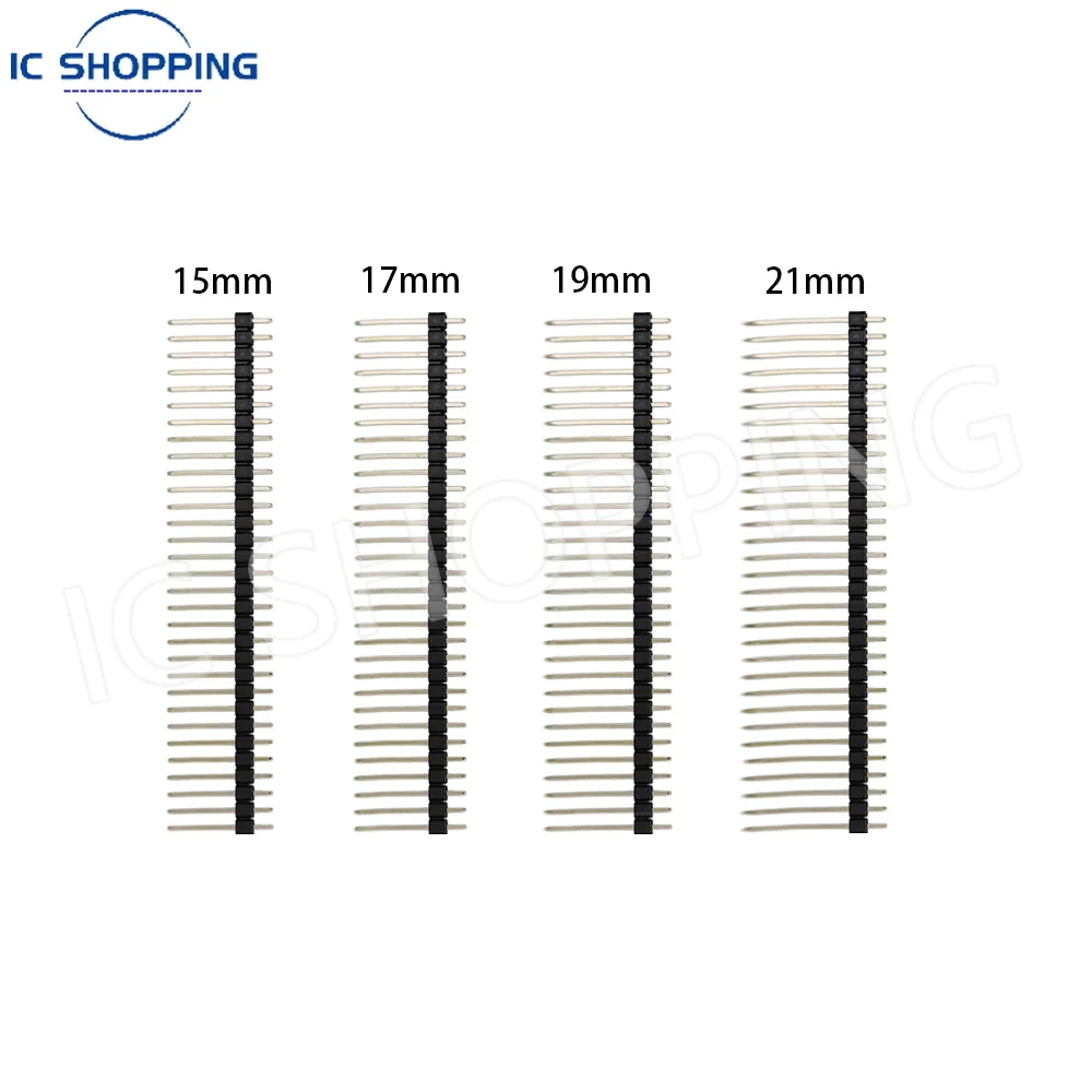 10pcs Single row / Double row of pins Extended 2.54 1*40 2*40 Jst Connector Strip 40Pin 15mm 17mm 19mm 21mm Male Pin Header