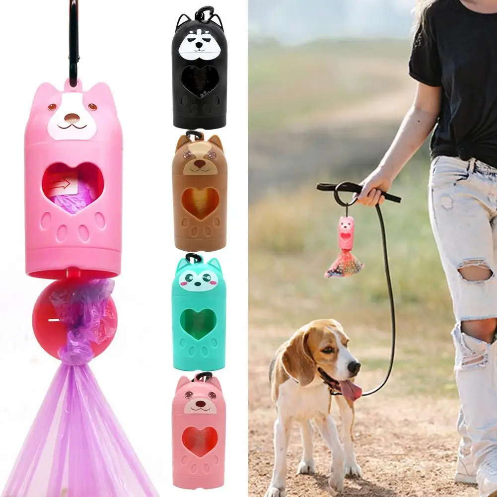 1 Set Pet Shit Picker Hanging Carabiner Bottom Opening Dog shit Bag Dispenser Outdoor Travel Hiking Dog Supply Dog Accessories