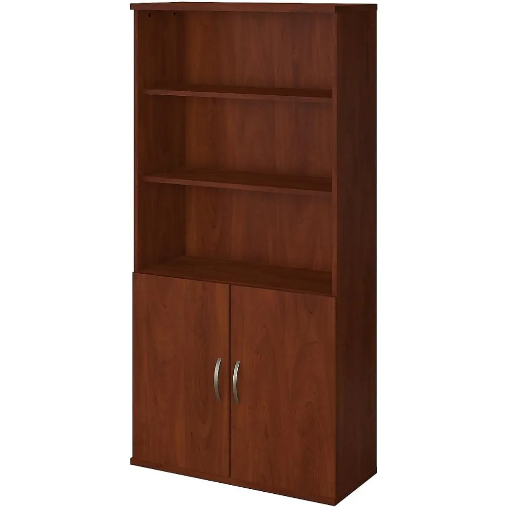 Series C Elite 36W 5 Shelf Bookcase with Doors in Hansen Cherry