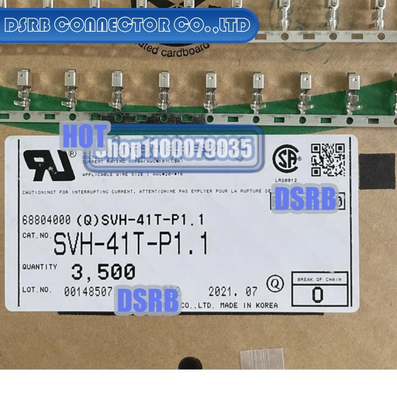 

100pcs/lot SVH-41T-P1.1 Terminal Wire gauge 16-20AWG 100% New and Original