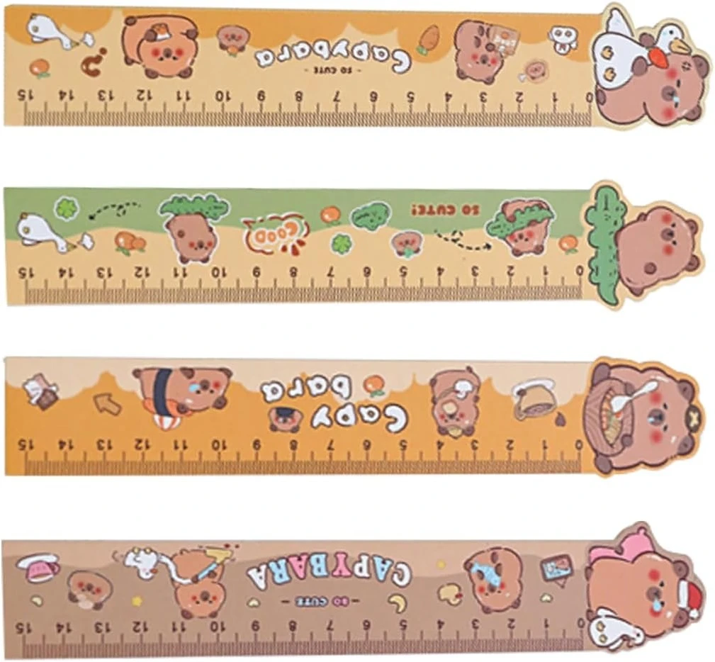 16-pecas-de-regua-magnetica-com-design-de-capivara-para-atacado--marcador-de-paginas-flexivel-e-macio-para-estudantes-presente-para-criancas-volta-as-aulas