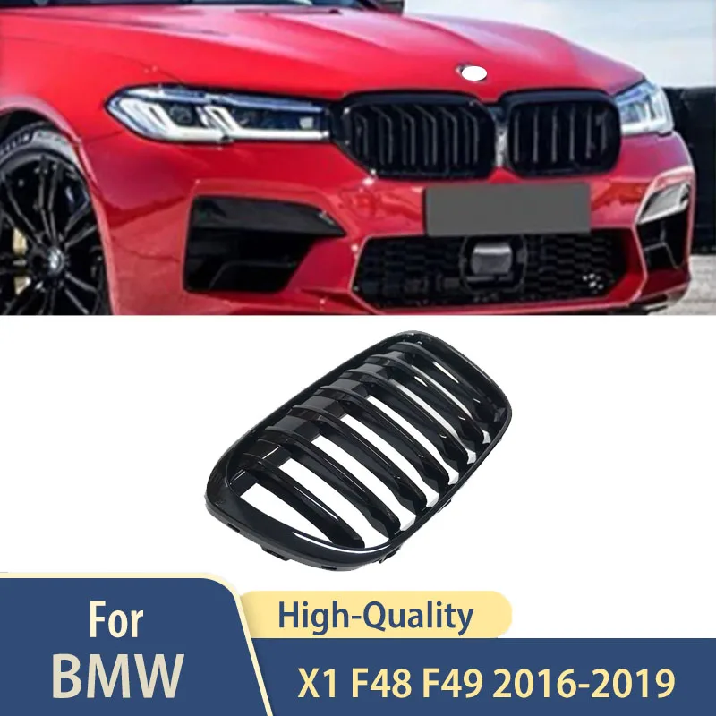 

For BMW X1 F48 F49 2016 2017 2018 2019 2020 Racing Grills Replacement Accessories Front Bumper Kidney Grille Singel Line Parts