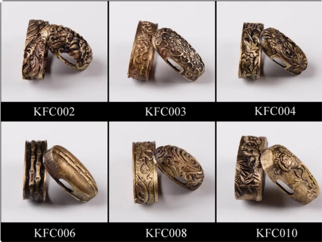 Accesorios de Alta Calidad para Espadas Katana Kashira Kuchi Bushido Iaito, Hechos de Latón y Cobre Puro