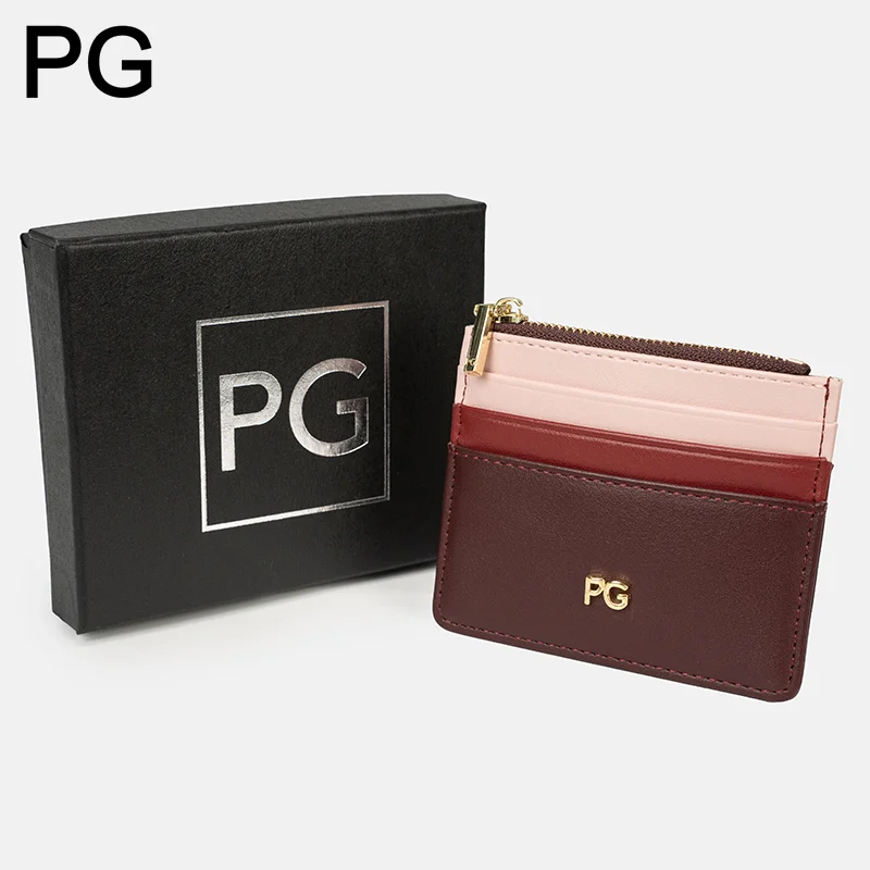 PG Ladies Wallet Ultra Thin Design Contrasting Color Splicing Design Large Capacity Card Slot Multiple Card Slots Zero Wallet