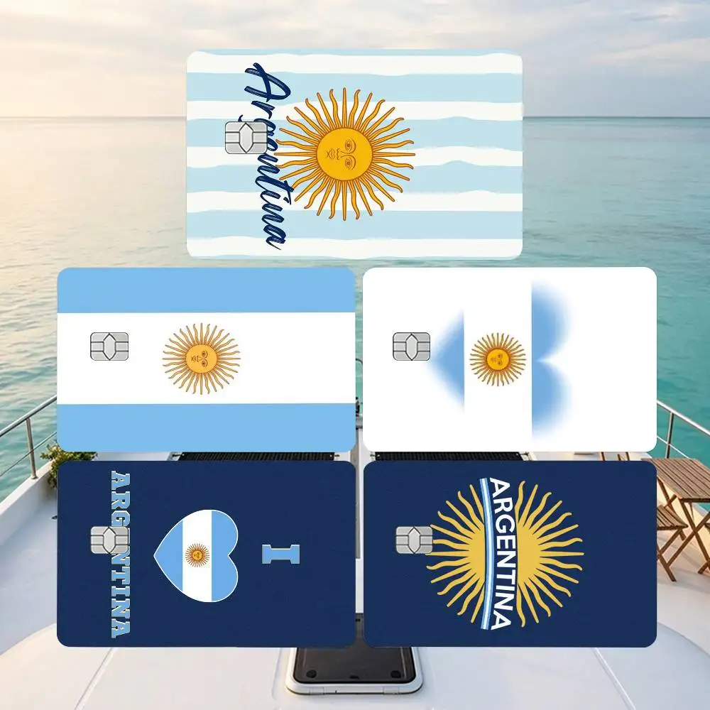 Argentina Aesthetic FlagS Pattern  Credit Card HD Stickers Small Chip Waterproof Sticker Game Card Decal Gift
