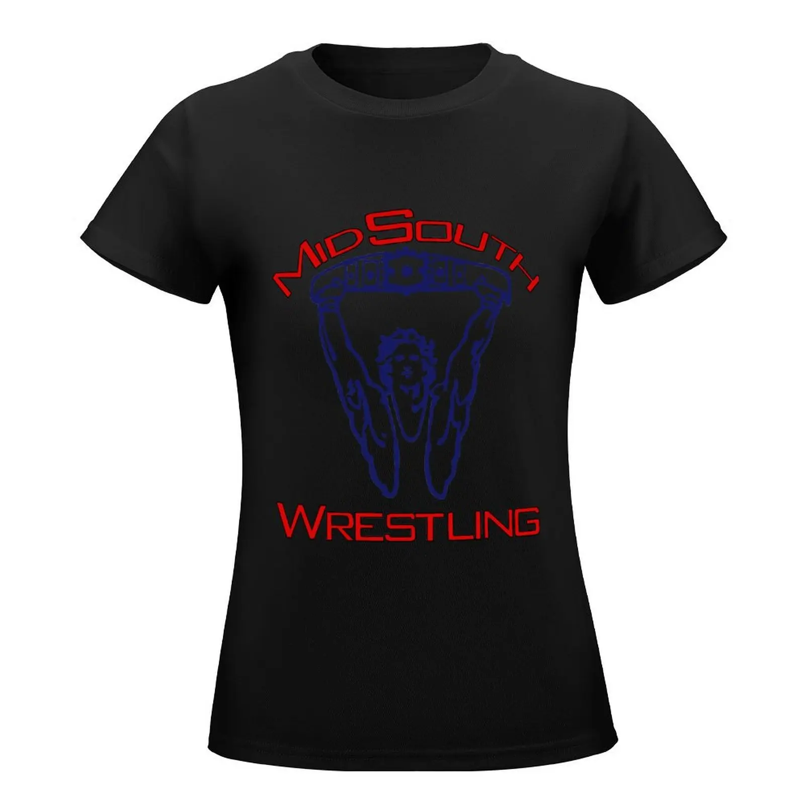 Mid-South Wrestling logo T-Shirt summer clothes hippie clothes Women's cotton t-shirt