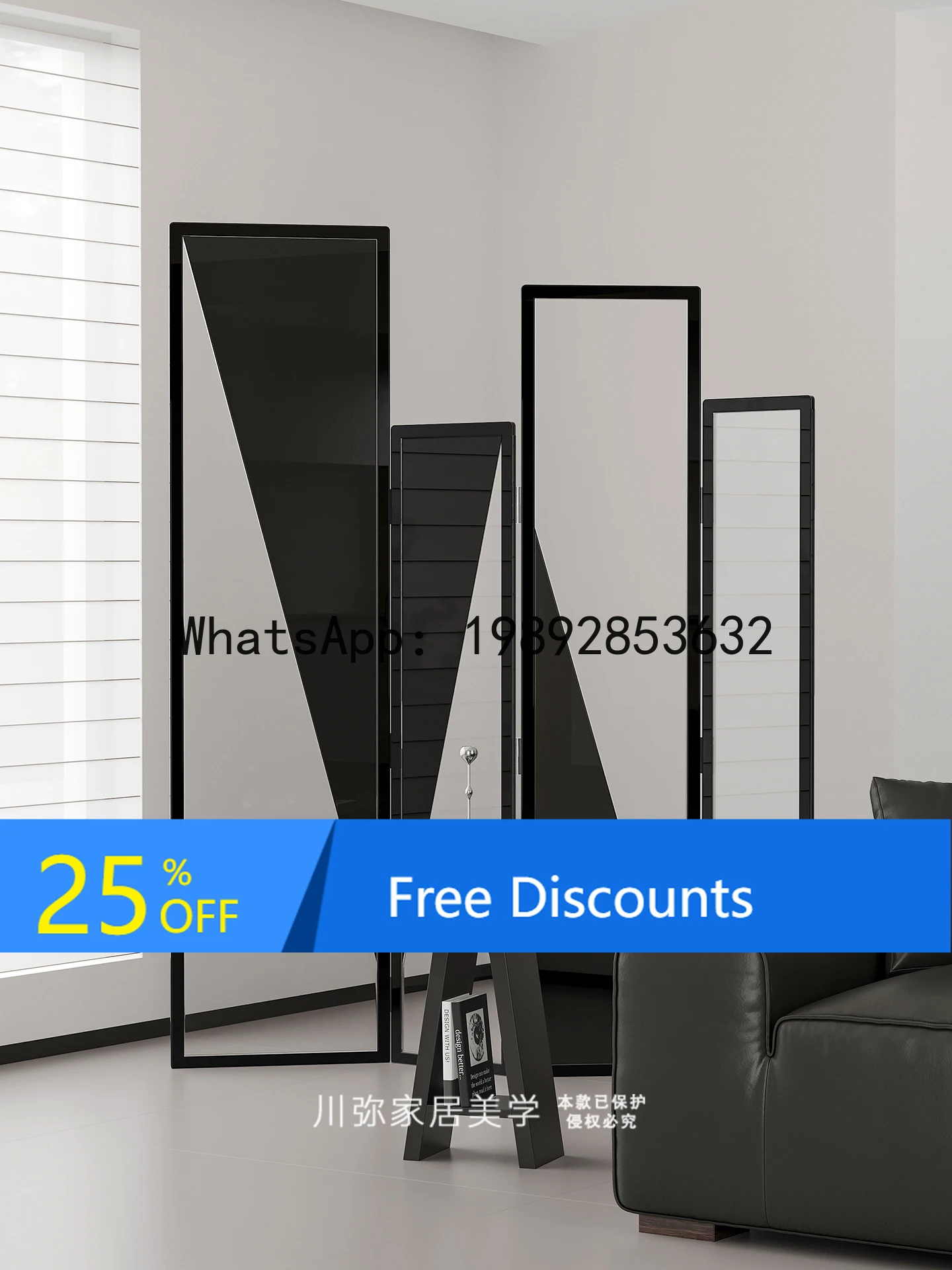 

YFY Acrylic Screen Partition Light Luxury High-End Feel Living Room Foldable Mobile Blocking Partition Bedroom