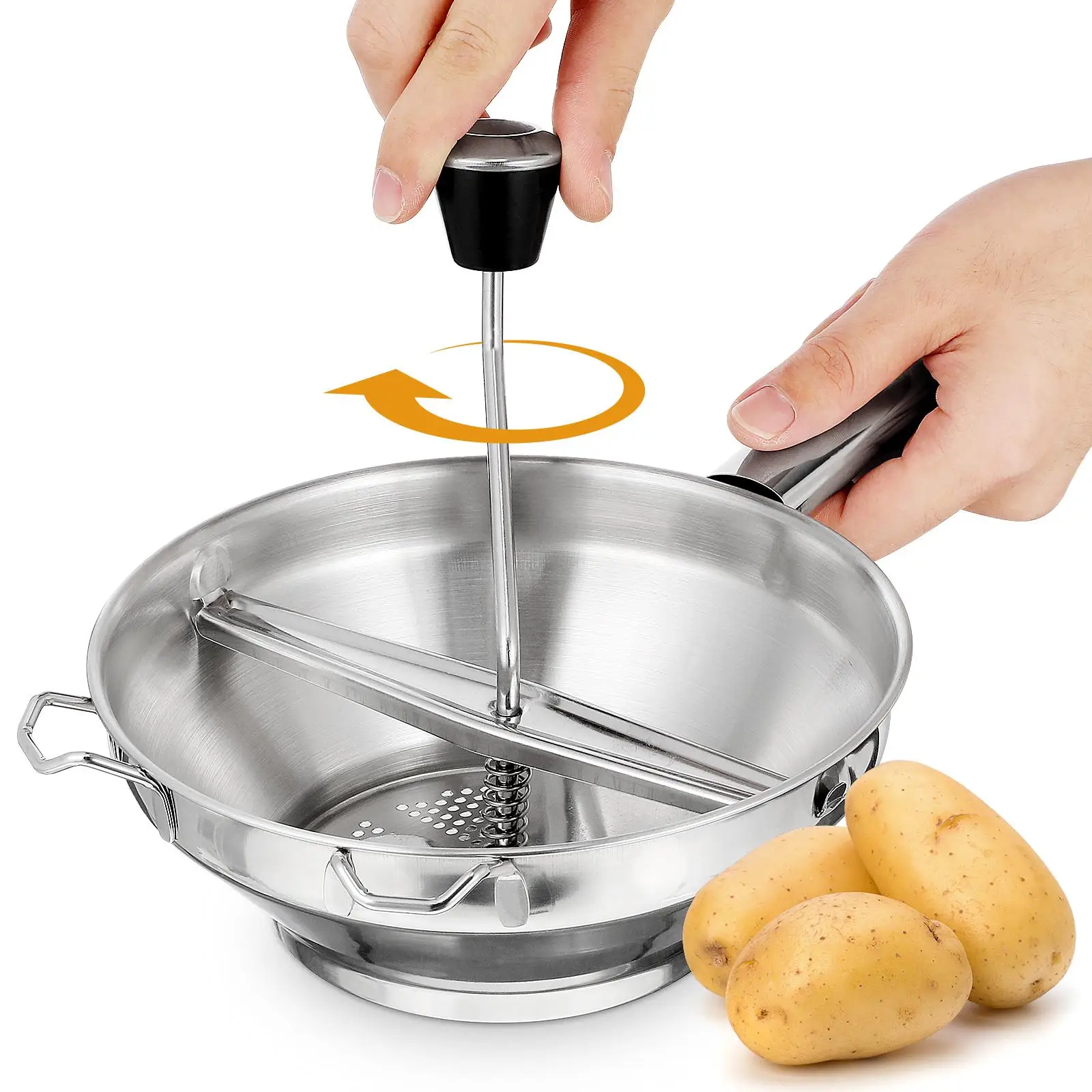 Stainless Steel Potato Masher Manual Potato Ricer Handheld Presser Fruit Juicer Lemon Squeezer Kitchen Tools