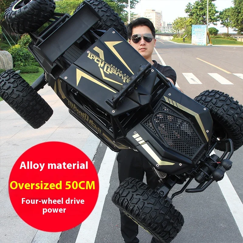 Oversized Remote Control Car 50cm Alloy Climbing 1:8 Remote Control Toy Car Four-Wheel Drive Mountain Off-Road Vehicle