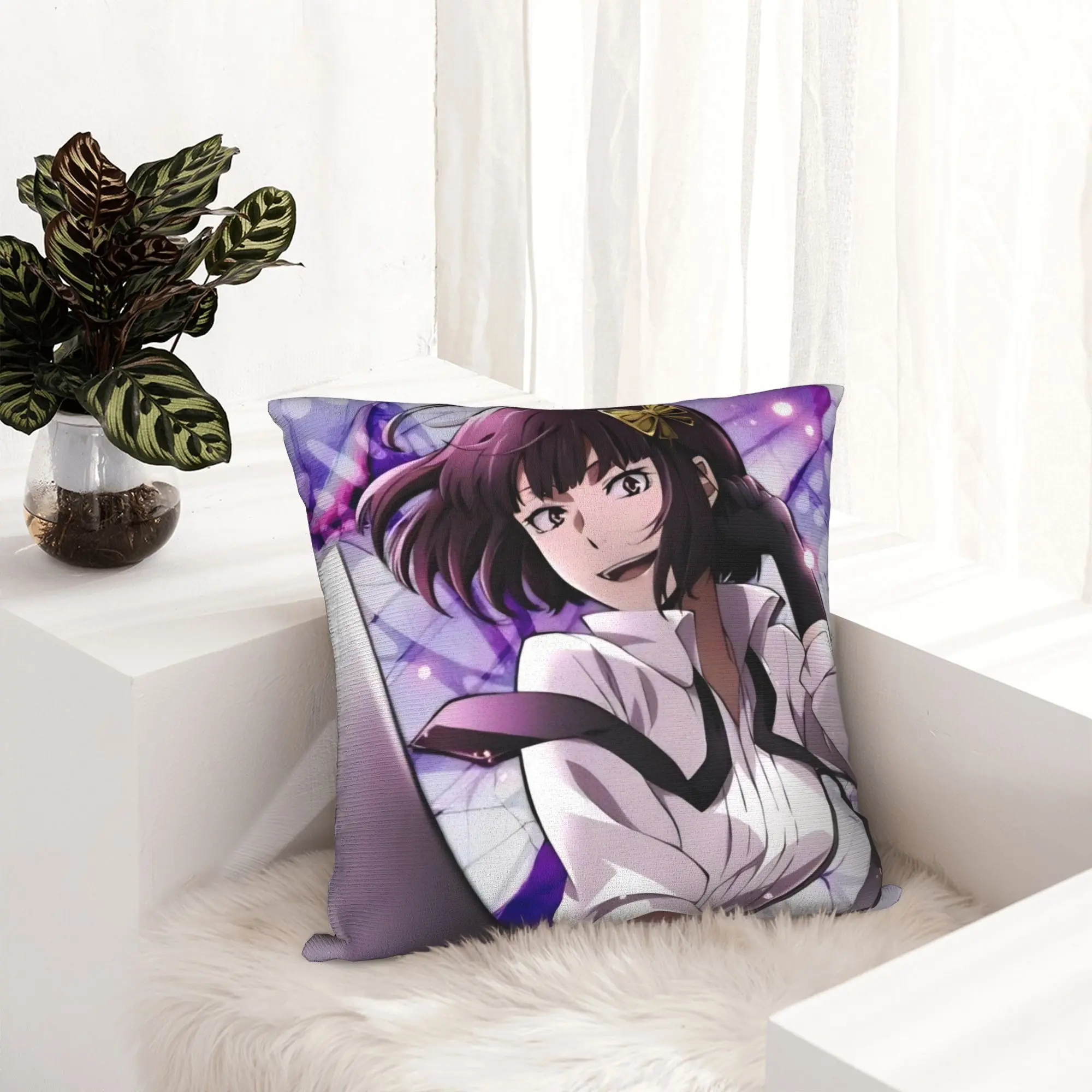 Anime Bungo Stray Dogs Pillowcase Printed Fabric Cushion Cover Gift  Throw Pillow Case Cover Home Zipper 40X40cm