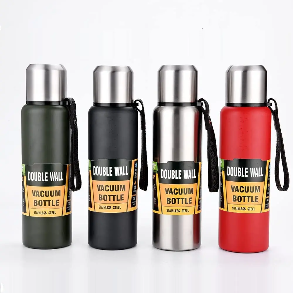 Large Capacity Stainless Steel Thermos Portable Vacuum Flask Insulated Tumbler with Rope Thermo Bottle 500/800/1000/1500ml