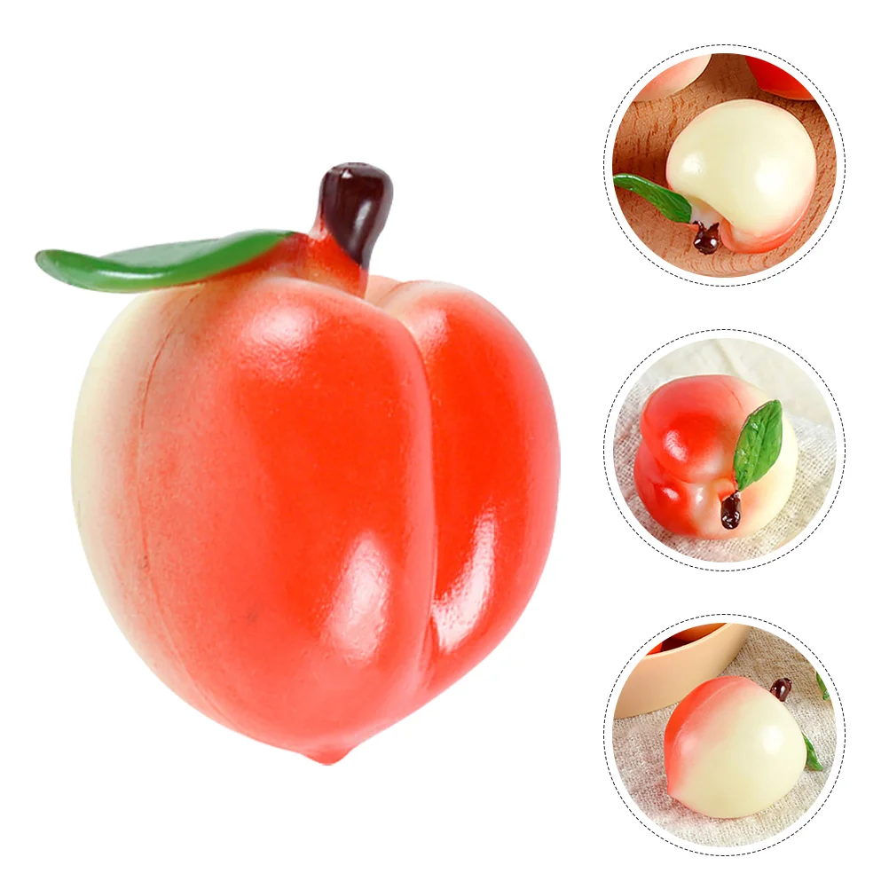 4 Pcs Artificial Fruit Peach Small Peaches Toy Mini Decor Decorative Prop Pvc Store Model