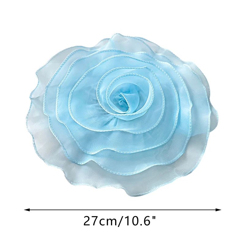 3D Organza Flower Corsage Sztuczny kwiat róży Naszywka Kwiat klatki piersiowej Aplikacja do szycia Broszka Akcesoria Odzież Sukienka Dekoracja szyi