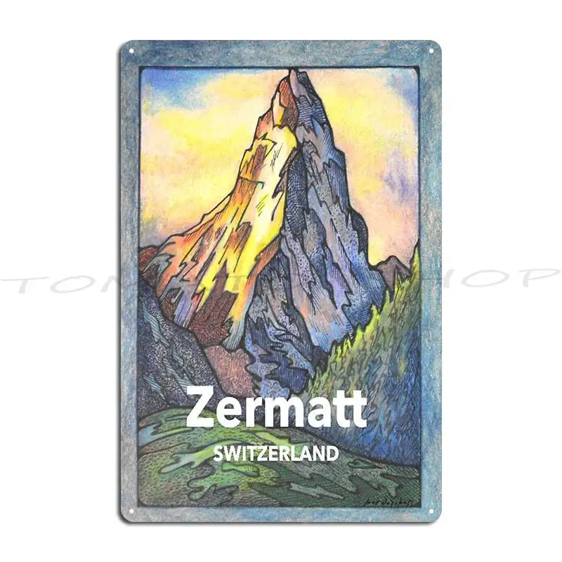 Ski Vail Colorado Bernese Oberland 1895 Vintage Switzerland Poster  Metal Signs Club Designing Pub Club create  Tin Sign Poster
