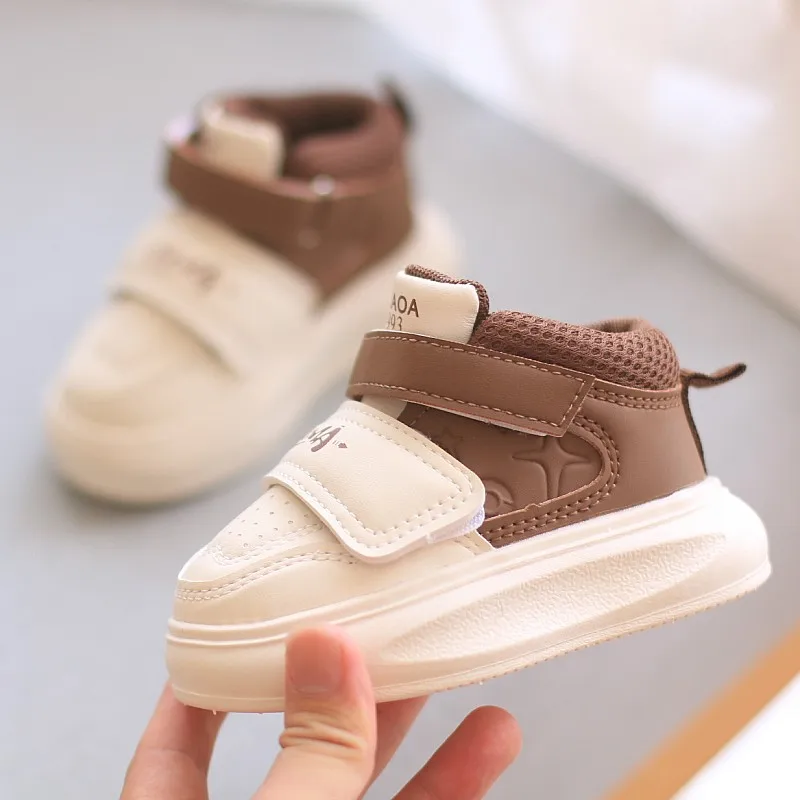 Classic Patchwork Children Casual Shoes High Top Sport Sneakers for Girls Boys Leisure High Quality Kids Single Board Shoes