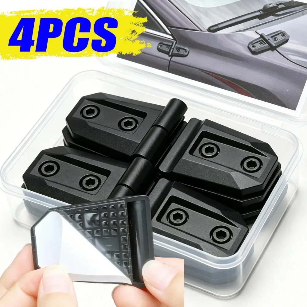 Universal Car Door Hinge Cover Off Road 4x4 Mecha Style Hood Fender Tailgate ABS Black Decoration Sticker Exterior Accessories