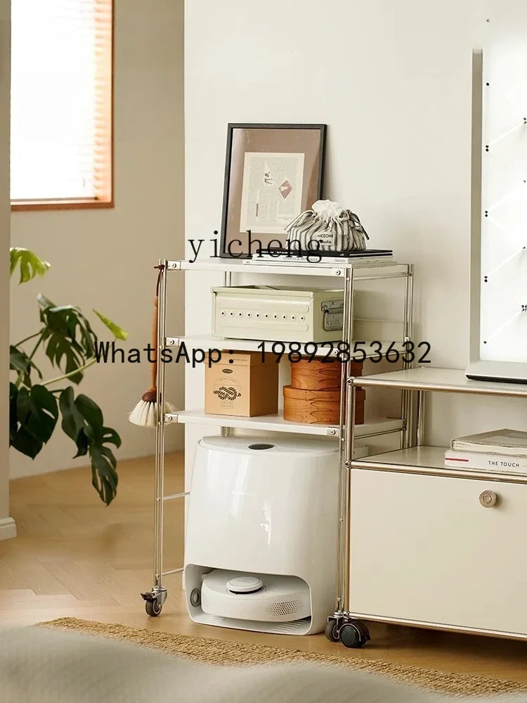 Robot Vacuum Cleaner Storage Rack Cloud Whale Stone Storage Cabinet Mobile Cart Side Table