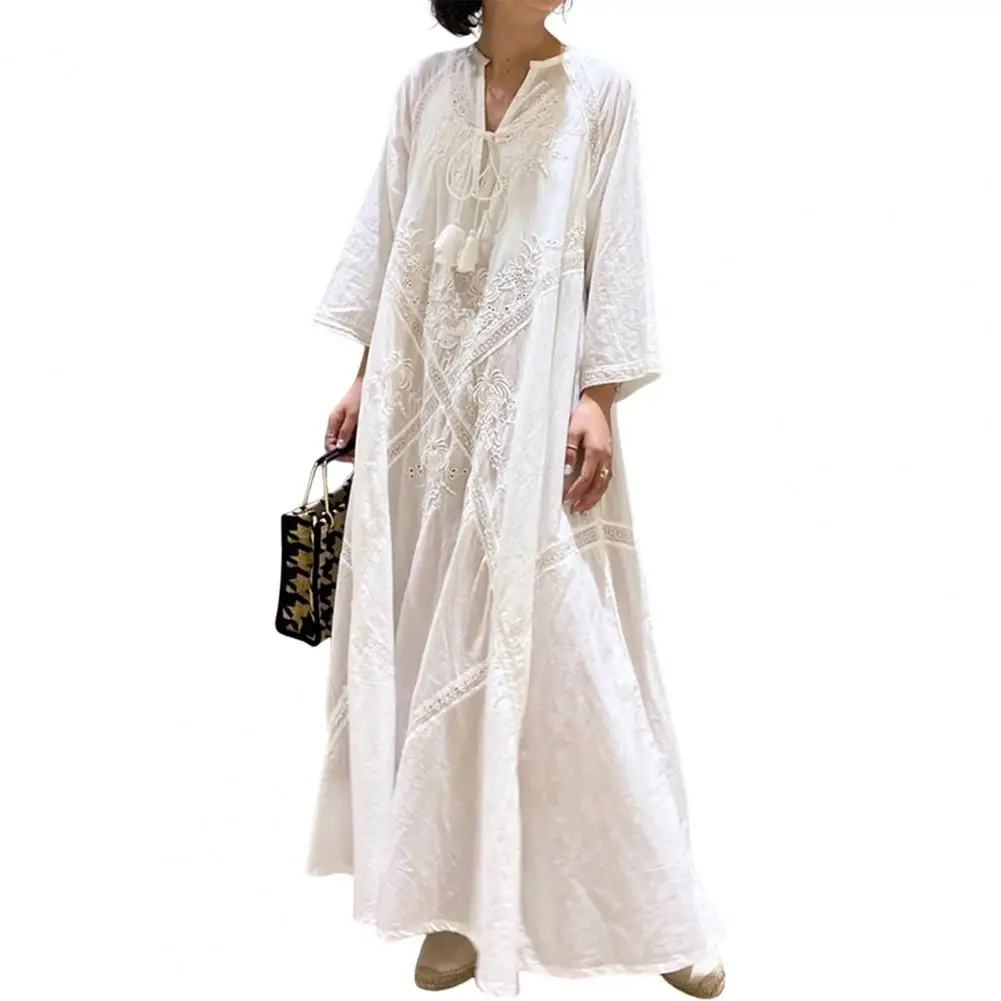 

2023 New Lantern Sleeve Women's Shirts Dresses Lace Up Solid Casual Loose Straight Long Dresses Female Spring Autumn