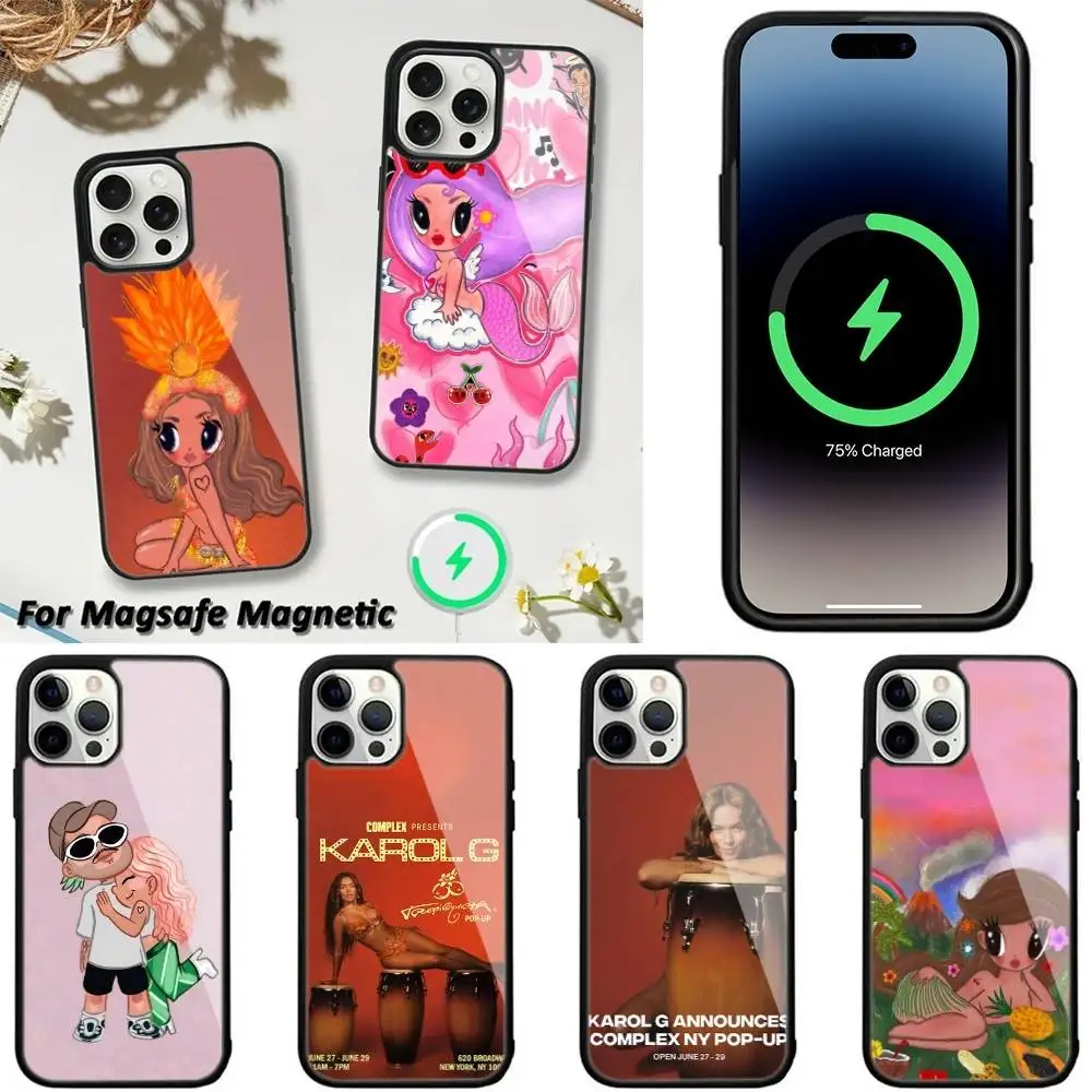 

K-Karol G Tropicoqueta Phone Case For iPhone 16,15,14,13,12,11,Plus,Pro,Max,Mini Magsafe Magnetic Wireless Charging