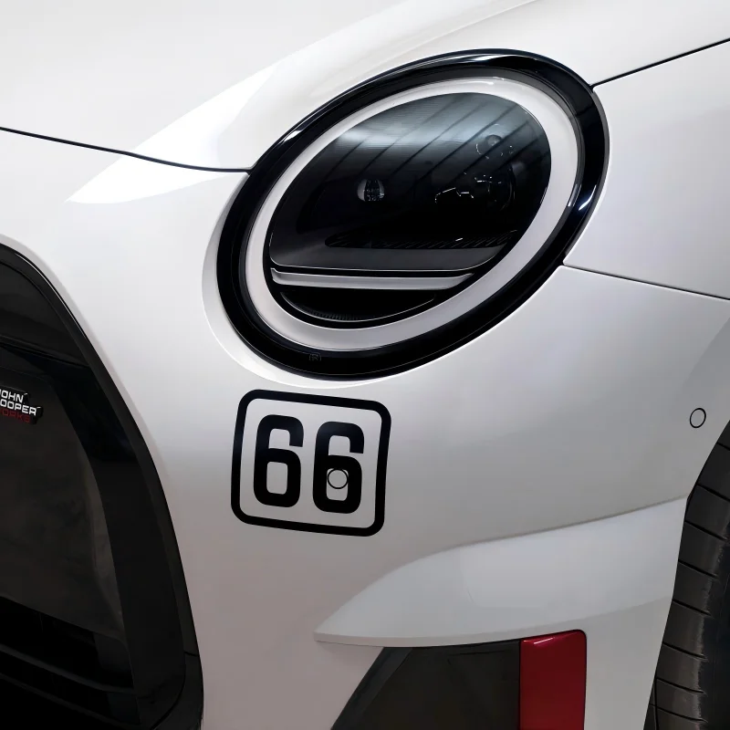 Car Door Side Number 66 Sticker Auto Decoration Vinyl Decal For MINI Cooper One Countryman Clubman