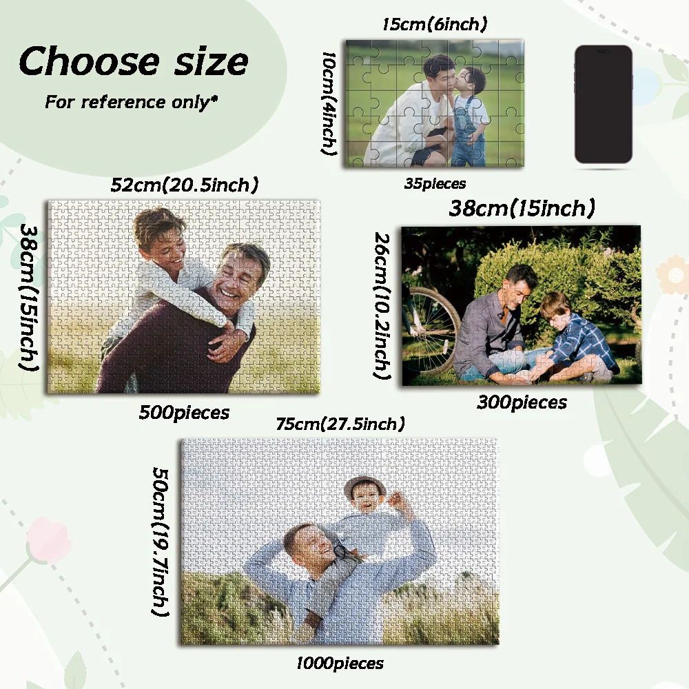 35/150/300/500/1000pcs família legal foto personalizada quebra-cabeças de descompressão personalizado quebra-cabeça mosaico presente da família