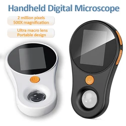 500X Magnification Digital Handheld Microscope Magnifier Portable Magnifying Glass Two Megapixel with light for Coins Jewellery