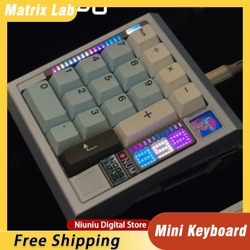 

Мини-механическая клавиатура Matrix Lab, клавиатура Type-c, трехрежимная светодиодная подсветка для портативного офисного ПК