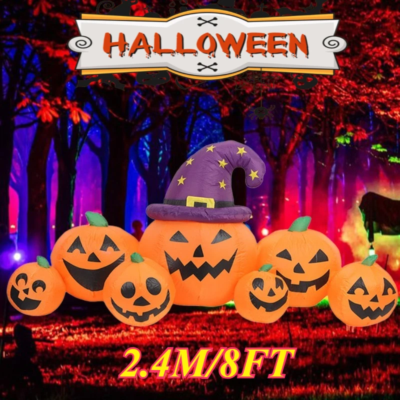 

2.4M/8FT Inflatable Toys Party Decorations Halloween Pumpkin Built-in LED Lights Outdoor Garden Homes Decor Inflatable Model