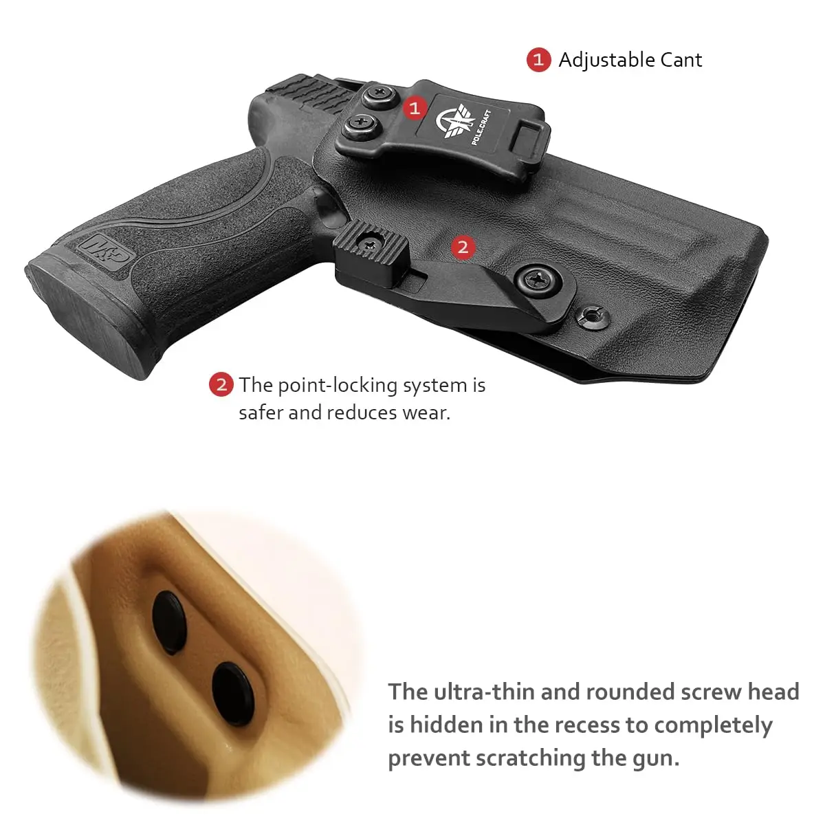 POLE.CRAFT M&P 2.0 9mm Holster Claw IWB KYDEX for Smith & Wesson M&P 9mm M2.0 4\