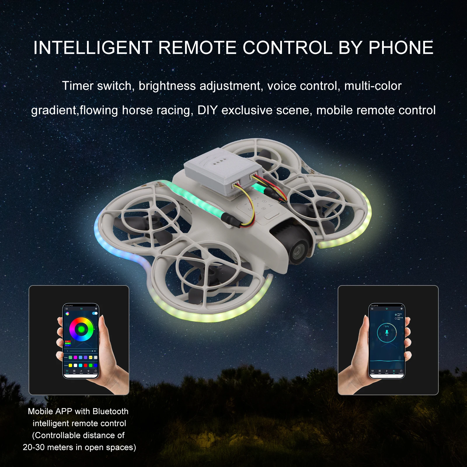 Colorful Light Strip for DJI NEO Dazzle Color Light Strap for AVATA Drone Night Flight Light Strap